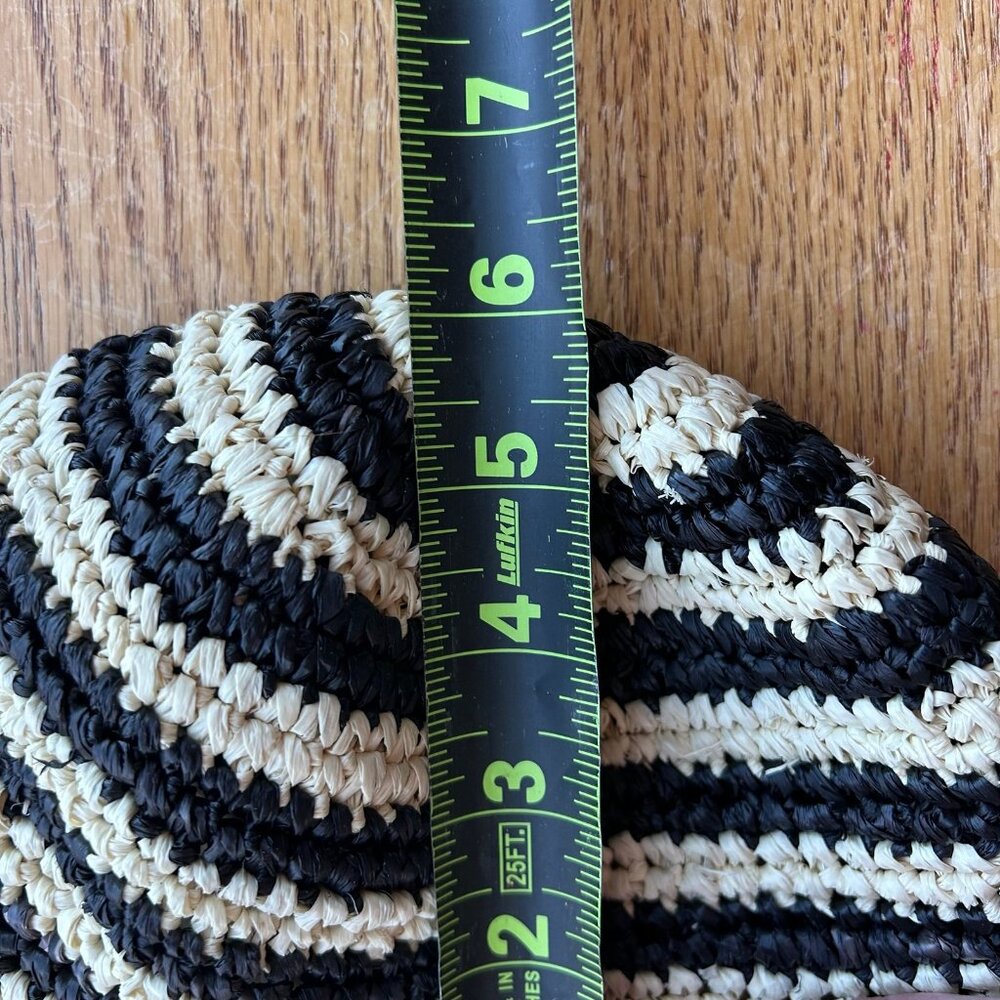 NEW Wyeth Woven Striped Bucket Hat 100% Straw Boho Vacation Outdoor - Picture 6 of 6